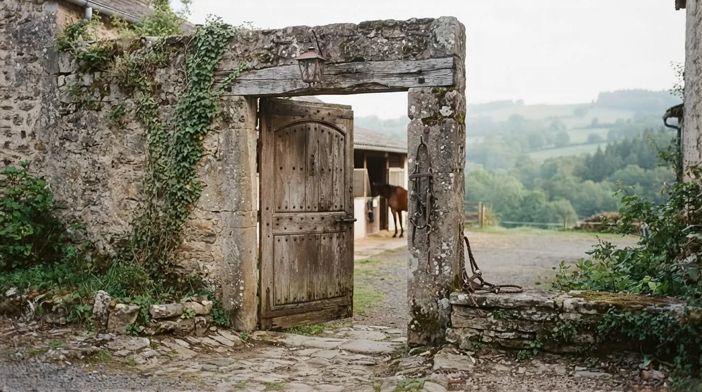 Entrée du Les Cavaliers Courtinois, centre équestre à La Courtine