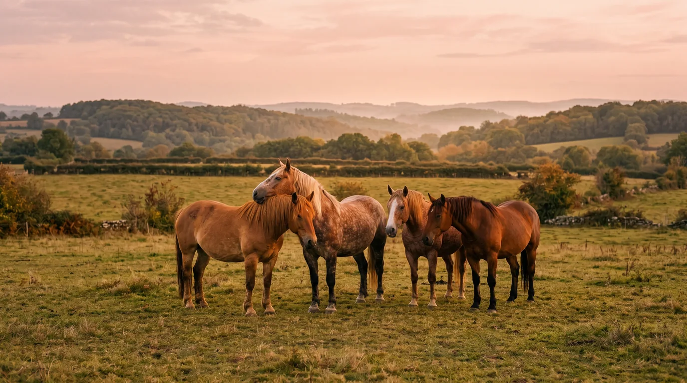 Les chevaux du Les Cavaliers Courtinois en liberté, Creuse